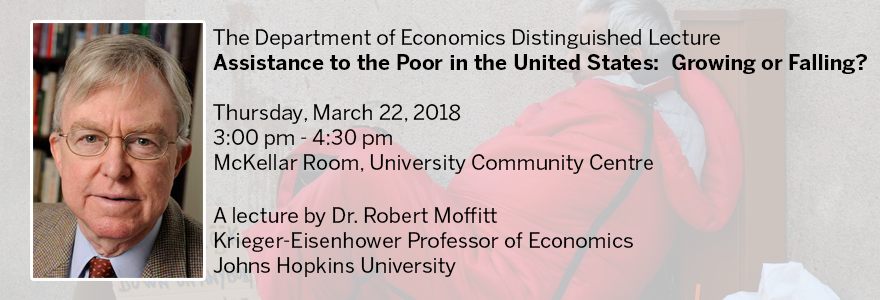 Robert Moffitt will deliver the Department of Economics Distinguished Lecture