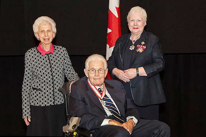 Eloise Wonnacott, Ron Wonnacott and Lieutenant Governor of Ontario, the Honourable Elizabeth Dowdeswell.