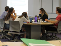 Students working in group at table