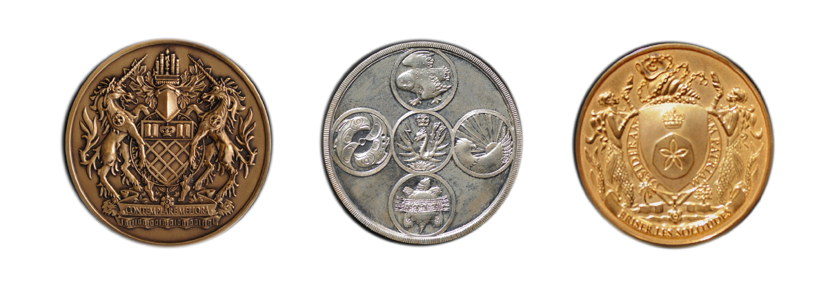 bronze, silver, and gold coins